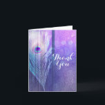 Plume de Paon Violet Glam Boho Chic Merci<br><div class="desc">Carte de Remerciement Plume de Paon Violet Glam Boho Chic. Personnalisez comme vous le souhaitez. Vous pouvez ajouter du texte à l'intérieur ou le laisser vide pour écrire quelque chose vous-même.</div>