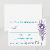 Plume de paon violet RSVP (Devant / Derrière)