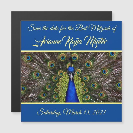 Plume de paquetage Enregistrer la date Carte magné (Devant / Derrière)