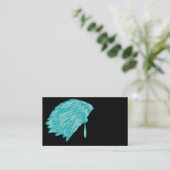 plume, dessus, carte de visite indigène, bleu, (Debout devant)