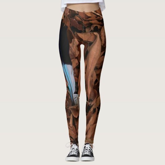 Plume Magique sur Legging Feuilles de Baobab (Devant)