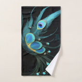 Plume Majestic Peacock|Ensemble de serviettes de b (Serviette à main)