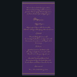 Plume Peacock dans le menu Gold et Plum violet<br><div class="desc">Simple, mais élégant. Ce design mariage appelé Plume Peacock en or et Plum violet, a un arrière - plan violet et une plume de paon en or unique. Si vous avez besoin de ce design dans une couleur différente, s'il vous plaît contactez-moi.Cet ensemble a des invitations, enregistrer les cartes de...</div>