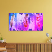 Plume Rose Violet Impression sur Toile Moderne Éti (Insitu(Salon))