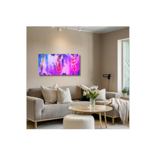 Plume Rose Violet Impression sur Toile Moderne Éti