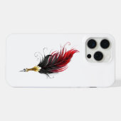 Plume rouge avec pointe en or (Verso Horizontal)