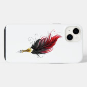 Plume rouge avec pointe en or (Verso Horizontal)