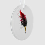 Plume rouge avec pointe en or (devant)