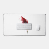 Plume rouge avec pointe en or (Clavier et souris)