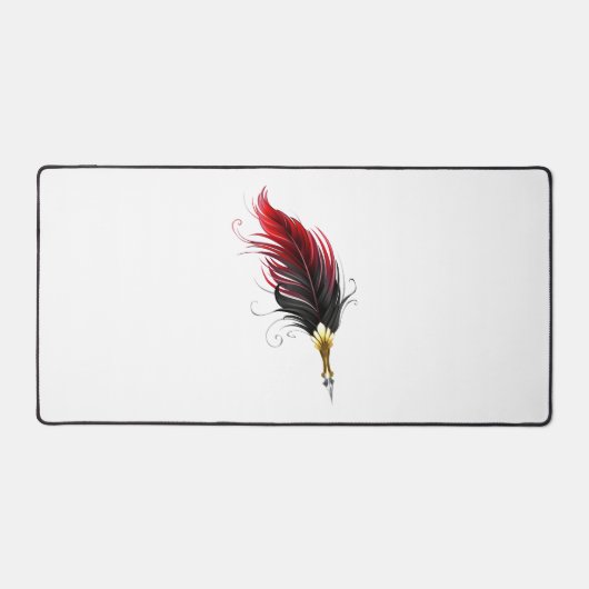 Plume rouge avec pointe en or (Recto)