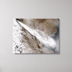 Plume uit de uitbarsting van Chaiten vulcano, Chil Canvas Afdruk