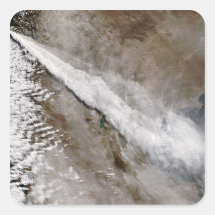 Plume uit de uitbarsting van Chaiten vulcano, Chil Vierkante Sticker