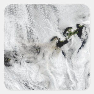 Plume uit Okmok Volcano, Aleutian Islands 2 Vierkante Sticker