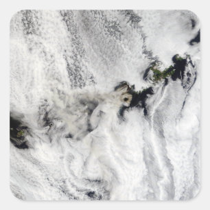 Plume uit Okmok Volcano, Aleutian Islands Vierkante Sticker