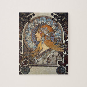 Plume Zodiac Woman door Alphonse Mucha - Art Nouve Legpuzzel