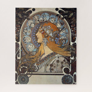 Plume Zodiac Woman door Alphonse Mucha - Art Nouve Legpuzzel