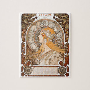 Plume Zodiac Woman door Alphonse Mucha - Art Nouve Legpuzzel