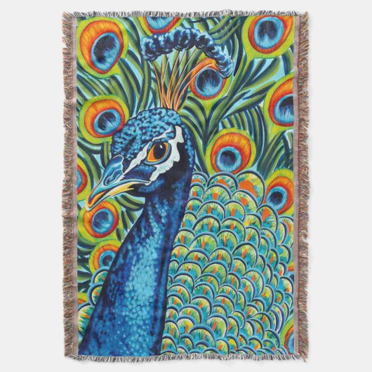 Plumed Peacock I Deken (Voorkant Verticaal)