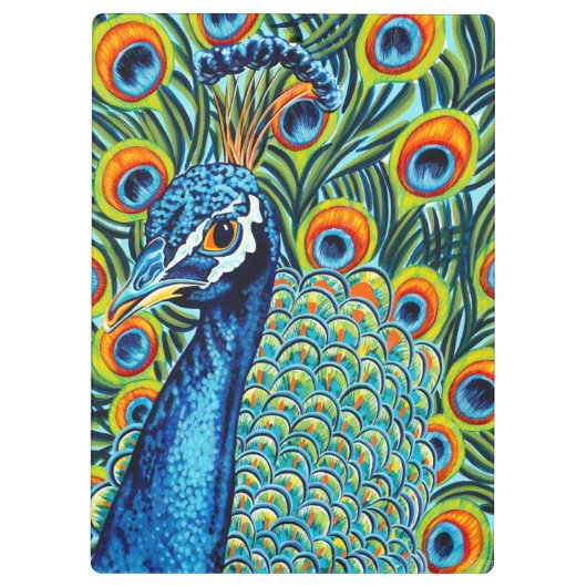 Plumed Peacock I Klembord (Achterkant)