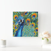 Plumed Peacock I Vierkante Klok (Huis)