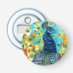 Plumed Peacock II Button Flesopener