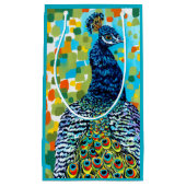 Plumed Peacock II Klein Cadeauzakje (Voorkant)