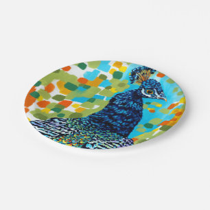 Plumed Peacock II Papieren Bordje