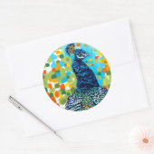 Plumed Peacock II Ronde Sticker (Envelop)