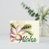  Plumeria Aloha Briefkaart (Staand voorkant)