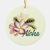  Plumeria Aloha  Keramisch Ornament (Voorkant)
