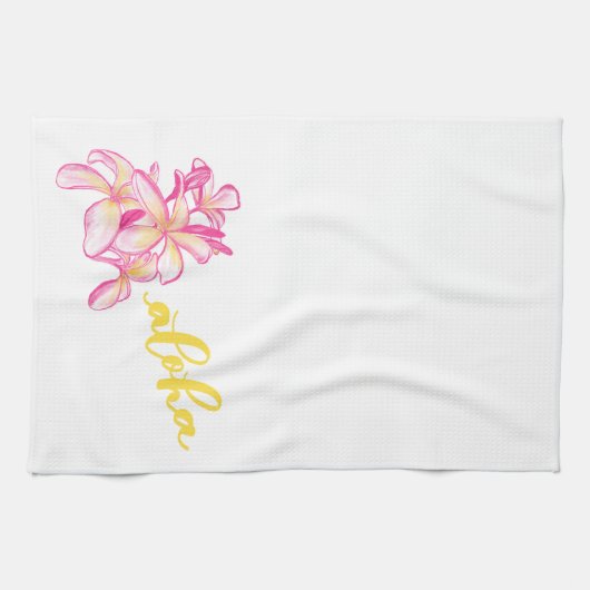 Plumeria Aloha Kitchen Towel Theedoek (Horizontaal)