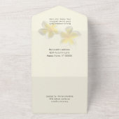 Plumeria Birthday Party Yellow All In One Uitnodiging (Buitenkant)