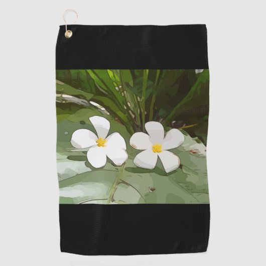Plumeria bloblobloemen golfhanddoek (Voorkant)