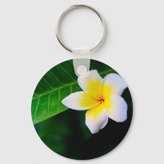 Plumeria Bloem Fotografie Sleutelhanger (Voorkant)