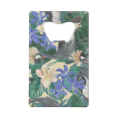 Plumeria Blue Flowers, Waterverf naadloos. Kredietkaart Flessenopener (Achterkant)