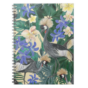 Plumeria Blue Flowers, Waterverf naadloos. Notitieboek
