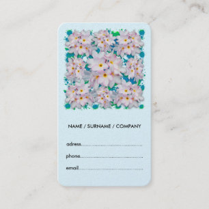 Plumeria Bouquet Exotic Summer Pattern Visitekaartje