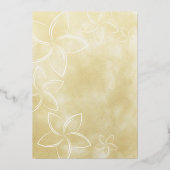 Plumeria dorée Faire-part de mariage avec huile ré (Verso)