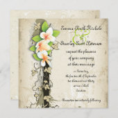  plumeria en uitnodiging voor de bruiloft van ibei (Voorkant / Achterkant)