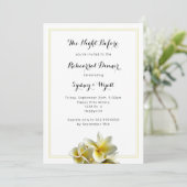 Plumeria Fleur Jaune Répétition Dîner Invitation (Debout devant)