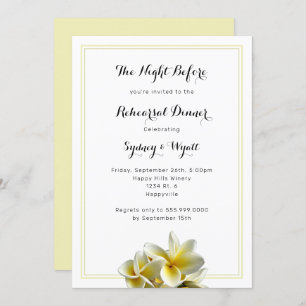 Plumeria Fleur Jaune Répétition Dîner Invitation