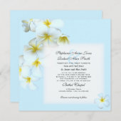 Plumeria Fleurs Carré Faire-part de mariage (Devant / Derrière)