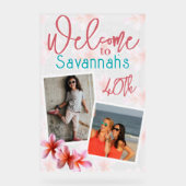 Plumeria Fleurs Photo Anniversaire Bienvenue (Recto)