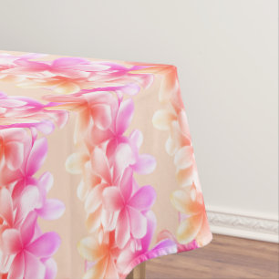 Plumeria Fleurs Rose Orange Nappe