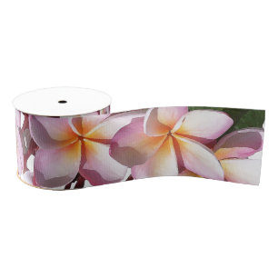Plumeria Floral Flowers Grosgrain Ribbon Lint