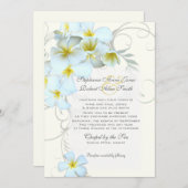 Plumeria Flourish Custom Wedding Invitation (Devant / Derrière)