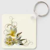 Plumeria Flourish Wedding Favor Sleutelhanger (Achterkant)