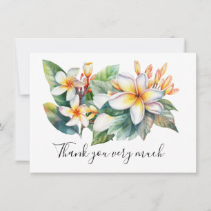 Plumeria Flower op zand, dank je kaart