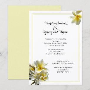 Plumeria Flower Yellow Wedding Shower-uitnodiging Kaart