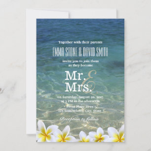 Plumeria Flowers Beach Destination Wedding Kaart